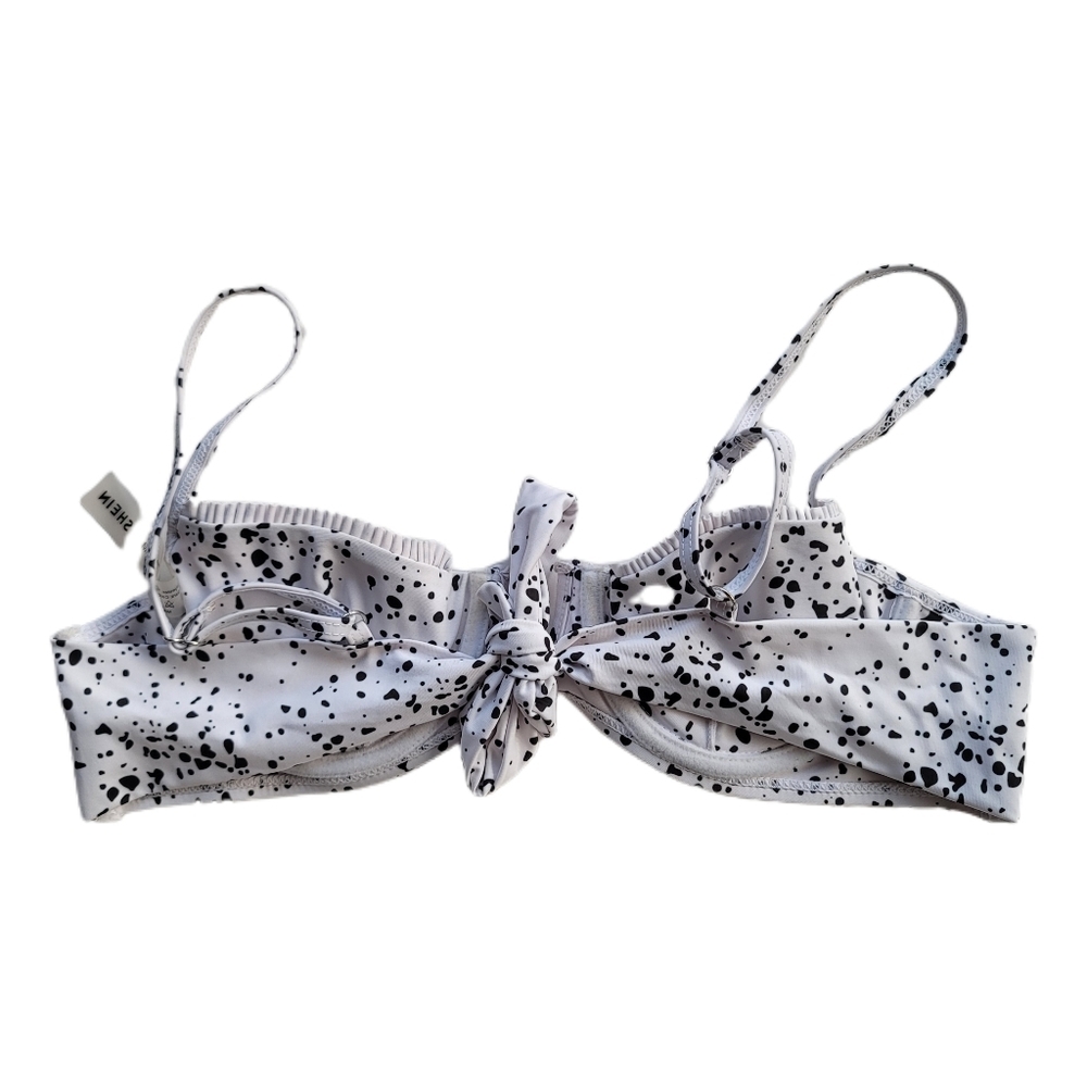 Shein Bikini Top M Medium White Black Underwire - Picture 4 of 7